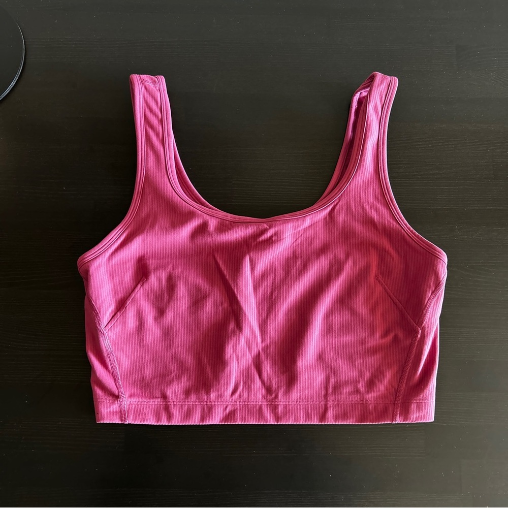 Lululemon Wunder Train Scoop-Neck Ribbed Tank Top -- Washed Mauve (size 14)